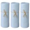 P'tit Basile Linge De Lit Bébé Lot De 3 Draps Housses Jersey Bio Bleu Ciel 70x140 -Linge de lit bébé Soldes lot de 3 draps housses jersey bio bleu ciel 70x140 1