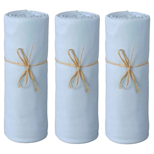 P'tit Basile Linge De Lit Bébé Lot De 3 Draps Housses Jersey Bio Bleu Ciel 70x140 3 P'tit Basile Linge De Lit Bébé Lot De 3 Draps Housses Jersey Bio Bleu Ciel 70x140