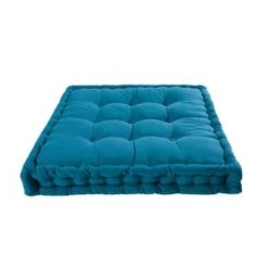 Maisons Du Monde Matelas De Sol Enfant Matelas En Coton Gris Anthracite 90x90cm -Linge de lit bébé Soldes matelas en coton bleu petrole 90x90cm 1000 13 23 168738 1 3