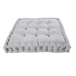 Maisons Du Monde Matelas De Sol Enfant Matelas En Coton Gris Anthracite 90x90cm -Linge de lit bébé Soldes matelas en coton gris 90x90cm 1000 5 32 168747 1 4