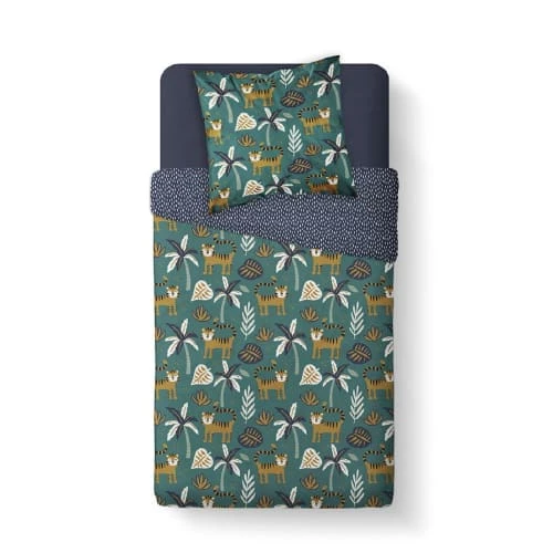 Today Linge De Lit Enfant Parure De Lit Animal En Coton Bleu 140x200 Cm 4 Today Linge De Lit Enfant Parure De Lit Animal En Coton Bleu 140x200 Cm – Image 2