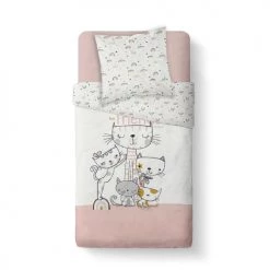 Today Linge De Lit Enfant Parure De Lit Animal En Coton Rose 140x200 Cm -Linge de lit bébé Soldes parure de lit animal en coton rose 140x200 cm 9
