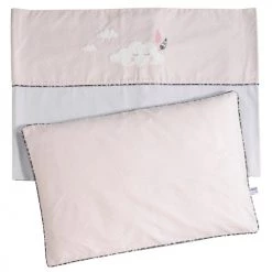 Sauthon Linge De Lit Enfant Parure De Lit Bébé 190x140cm Et Taie En Coton Rose
