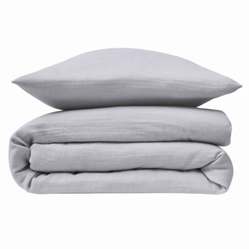 Baby Fox Linge De Lit Bébé Parure De Lit Double Gaze De Coton Bio Gris Perle 100x140cm 4 Baby Fox Linge De Lit Bébé Parure De Lit Double Gaze De Coton Bio Gris Perle 100x140cm – Image 2