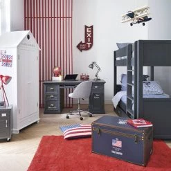 Maisons Du Monde Linge De Lit Enfant Parure De Lit En Chambray De Coton Bleu 140x200 -Linge de lit bébé Soldes parure de lit en chambray de coton bleu 140x200 1000 8 19 142740 20