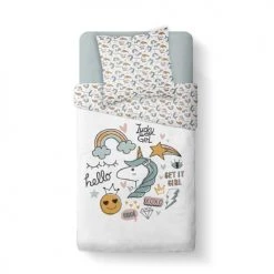 Today Linge De Lit Enfant Parure De Lit En Coton Blanc 140x200 Cm -Linge de lit bébé Soldes parure de lit en coton blanc 140x200 cm 3