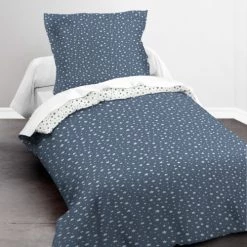 Today Linge De Lit Enfant Parure De Lit En Coton Bleu 140x190 Cm -Linge de lit bébé Soldes parure de lit en coton bleu 140x190 cm 3