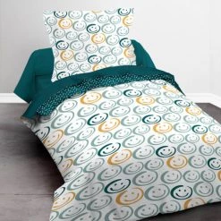 Today Linge De Lit Enfant Parure De Lit En Coton Bleu 140x200 Cm