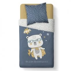 Today Linge De Lit Enfant Parure De Lit En Coton Bleu 140x200 Cm -Linge de lit bébé Soldes parure de lit en coton bleu 140x200 cm 9
