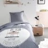 Today Linge De Lit Enfant Parure De Lit En Coton Gris 140x200 Cm -Linge de lit bébé Soldes parure de lit en coton gris 140x200 cm 4