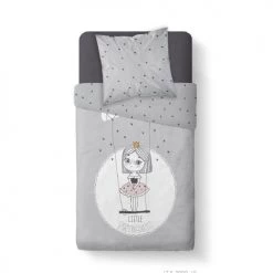 Today Linge De Lit Enfant Parure De Lit En Coton Gris 140x200 Cm -Linge de lit bébé Soldes parure de lit en coton gris 140x200 cm 7