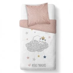 Today Linge De Lit Enfant Parure De Lit En Coton Rose 140x200 Cm -Linge de lit bébé Soldes parure de lit en coton rose 140x200 cm 2