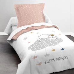 Today Linge De Lit Enfant Parure De Lit En Coton Rose 140x200 Cm -Linge de lit bébé Soldes parure de lit en coton rose 140x200 cm 3