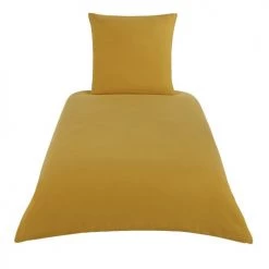 Maisons Du Monde Linge De Lit Enfant Parure De Lit Enfant En Coton Bio Jaune Moutarde 140x200