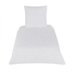 Maisons Du Monde Linge De Lit Enfant Parure De Lit Enfant En Gaze De Coton Blanc Motifs Pois Et étoiles Noirs 140x200