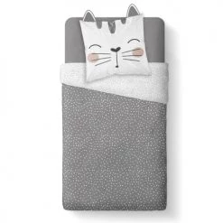Today Linge De Lit Enfant Parure De Lit Enfant Imprimé En Coton Gris 140x200cm -Linge de lit bébé Soldes parure de lit enfant imprime en coton gris 140x200cm 3