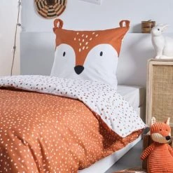Today Linge De Lit Enfant Parure De Lit Enfant Imprimé En Coton Orange 140x200cm