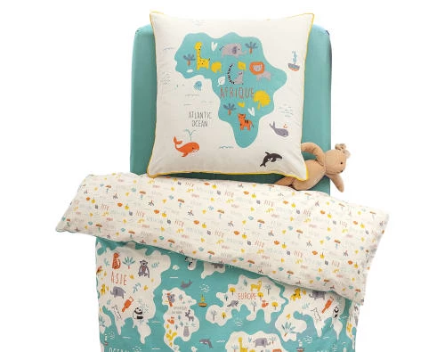 Becquet Linge De Lit Enfant Parure De Lit Enfant Réversible 140x200 Vert En Coton 7 Becquet Linge De Lit Enfant Parure De Lit Enfant Réversible 140x200 Vert En Coton – Image 5