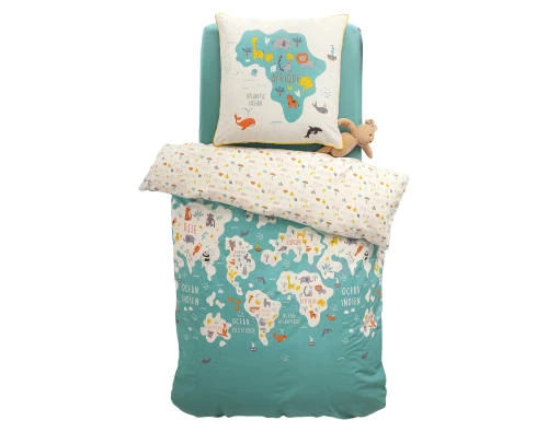 Becquet Linge De Lit Enfant Parure De Lit Enfant Réversible 140x200 Vert En Coton 3 Becquet Linge De Lit Enfant Parure De Lit Enfant Réversible 140x200 Vert En Coton