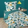 Home Maison Linge De Lit Enfant Parure De Lit Esprit Géométrique Coton Bleu 200x140cm -Linge de lit bébé Soldes parure de lit esprit geometrique coton bleu 200x140cm