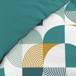 Home Maison Linge De Lit Enfant Parure De Lit Esprit Géométrique Coton Bleu 200x140cm -Linge de lit bébé Soldes parure de lit esprit geometrique coton bleu 200x140cm 3