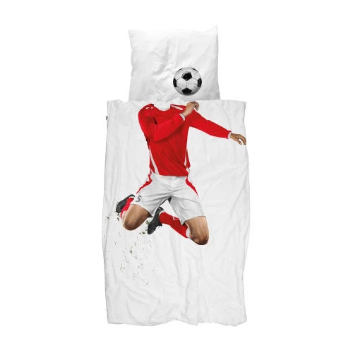 Snurk Linge De Lit Enfant Parure De Lit Footballeur - 1 Personne 140x200 Cm Coton Blanc 3 Snurk Linge De Lit Enfant Parure De Lit Footballeur - 1 Personne 140x200 Cm Coton Blanc