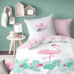 Matt & Rose Linge De Lit Enfant Parure De Lit Imprimée En Coton 140x200 Cm