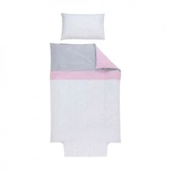 P'tit Basile Linge De Lit Bébé Parure De Lit Rose 100x140 Cm Taie 40x60 Cm