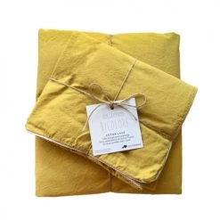 Cocoeko Linge De Lit Enfant Taie D'oreiller Coton Lavé Moutarde (65 X 65cm)