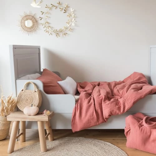 Cocoeko Linge De Lit Enfant Taie D'oreiller Gaze De Coton Marsala (40x60 Cm) 4 Cocoeko Linge De Lit Enfant Taie D'oreiller Gaze De Coton Marsala (40x60 Cm) – Image 2