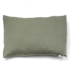Cocoeko Linge De Lit Enfant Taie D'oreiller Gaze De Coton Vert Sauge (40x60 Cm)