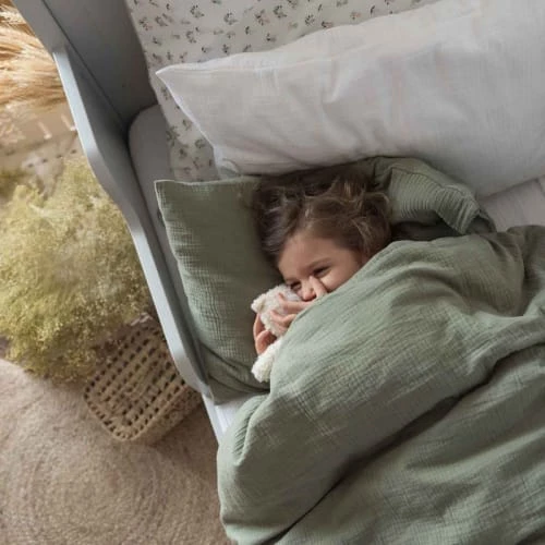 Cocoeko Linge De Lit Enfant Taie D'oreiller Gaze De Coton Vert Sauge (40x60 Cm) 6 Cocoeko Linge De Lit Enfant Taie D'oreiller Gaze De Coton Vert Sauge (40x60 Cm) – Image 5