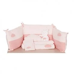 Sauthon Tours De Lit Bébé Tour De Lit Bébé 190x19cm En Coton Rose -Linge de lit bébé Soldes tour de lit bebe 190x19cm en coton rose 3