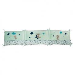 Home Maison Tours De Lit Bébé Tour De Lit Bébé Adaptable Baby Star Bleu/Aqua 40x180