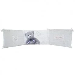 Home Maison Tours De Lit Bébé Tour De Lit Bébé Adaptable LittleBear Gris/Blanc 40x180