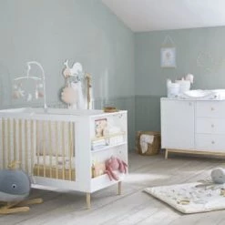 Maisons Du Monde Tours De Lit Bébé Tour De Lit Bébé En Gaze De Coton Bio Imprimé Fonds Marins -Linge de lit bébé Soldes tour de lit bebe en gaze de coton bio imprime fonds marins 1000 5 37 215820 1