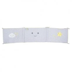 Home Maison Tours De Lit Bébé Tour De Lit Bébé Réversible Demi Lune Coton Anis/Gris