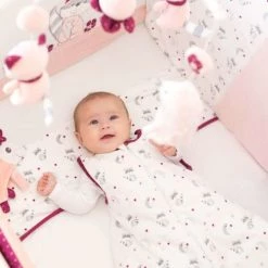 Kinousses Tours De Lit Bébé Tour De Lit Bébé Rose Velours -Linge de lit bébé Soldes tour de lit bebe rose velours 1