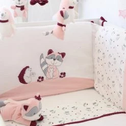 Kinousses Tours De Lit Bébé Tour De Lit Bébé Rose Velours -Linge de lit bébé Soldes tour de lit bebe rose velours 5