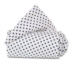 BABYBAY Tours De Lit Bébé Tour De Lit Coton Organique Pour Berceaux Cododo Bleu Et Blanc