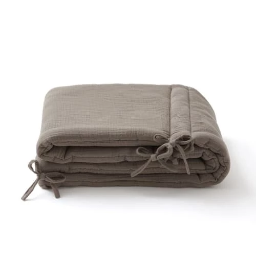 Cocoeko Tours De Lit Bébé Tour De Lit En Double Gaze De Coton Taupe 3 Cocoeko Tours De Lit Bébé Tour De Lit En Double Gaze De Coton Taupe
