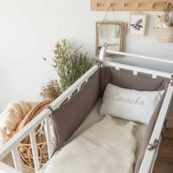 Cocoeko Tours De Lit Bébé Tour De Lit En Double Gaze De Coton Taupe 10 Cocoeko Tours De Lit Bébé Tour De Lit En Double Gaze De Coton Taupe -Linge de lit bébé Soldes tour de lit en double gaze de coton taupe 6