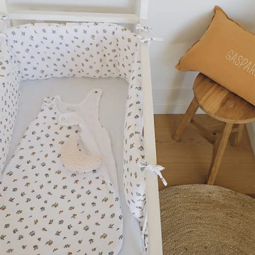 Cocoeko Tours De Lit Bébé Tour De Lit En Gaze De Coton Fleurs (30x190 Cm) 4 Cocoeko Tours De Lit Bébé Tour De Lit En Gaze De Coton Fleurs (30x190 Cm) – Image 2