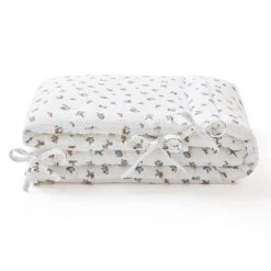 Cocoeko Tours De Lit Bébé Tour De Lit En Gaze De Coton Fleurs (30x190 Cm)