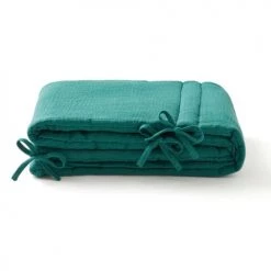 Cocoeko Tours De Lit Bébé Tour De Lit En Gaze De Coton Vert Sapin (30 X 190 Cm)