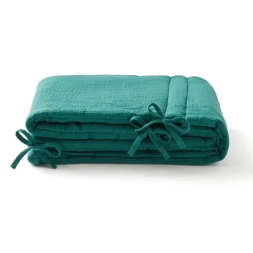 Cocoeko Tours De Lit Bébé Tour De Lit En Gaze De Coton Vert Sapin (30 X 190 Cm) 3 Cocoeko Tours De Lit Bébé Tour De Lit En Gaze De Coton Vert Sapin (30 X 190 Cm)
