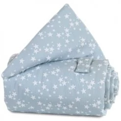 BABYBAY Tours De Lit Bébé Tour De Lit Piqué Pour Barrière De Sécurité Azur étoiles Blanches