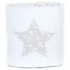 BABYBAY Tours De Lit Bébé Tour De Lit Piqué Pour Berceaux Cododo Blanc Application étoile Grise -Linge de lit bébé Soldes tour de lit pique pour berceaux cododo blanc application etoile grise