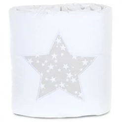 BABYBAY Tours De Lit Bébé Tour De Lit Piqué Pour Berceaux Cododo Blanc Application étoile Grise