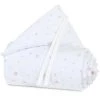 BABYBAY Tours De Lit Bébé Tour De Lit Piqué Pour Berceaux Cododo Blanc étoiles Sable Et Roses -Linge de lit bébé Soldes tour de lit pique pour berceaux cododo blanc etoiles sable et roses 1